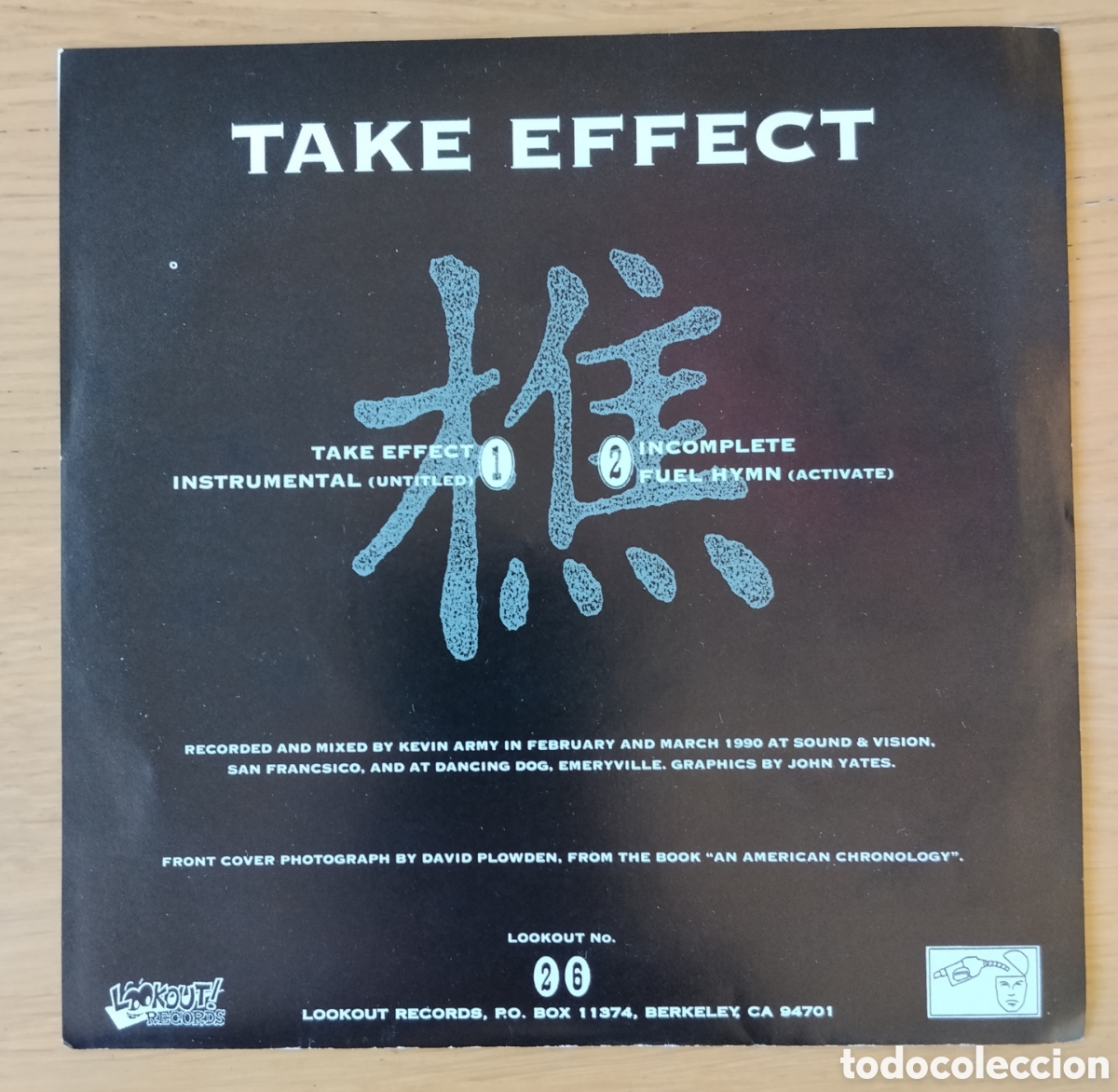 Discos de vinilo: FUEL: &rdquo;TAKE EFFECT&rdquo; SINGLE VINILO 1990 - HARDCORE - LOOKOUT RECORDS - Foto 2
