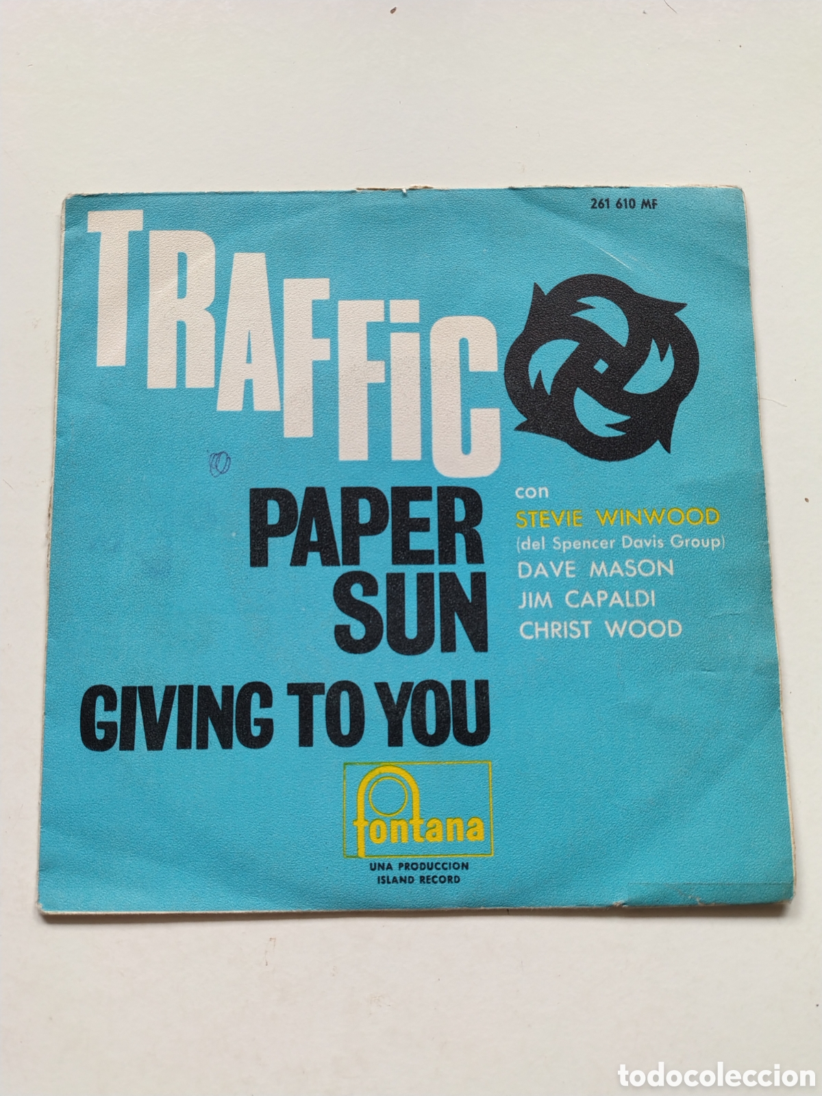 Discos de vinilo: TRAFFIC Paper Sun / Giving To You ( 1967 FONTANA ESPA&Ntilde;A) STEVIE WINWOOD DAVE MASON