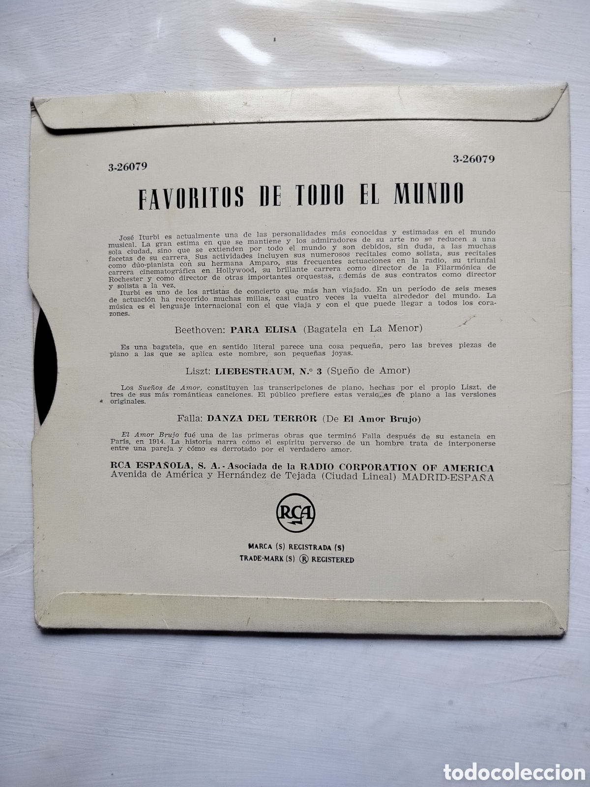 Discos de vinilo: Jos&eacute; Iturbi EP 1957. - Foto 2