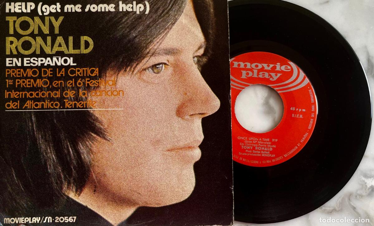 Discos de vinilo: TONY RONALD. HELP. CANTADO EN ESPA&Ntilde;OL. SINGLE ORIGINAL 1971