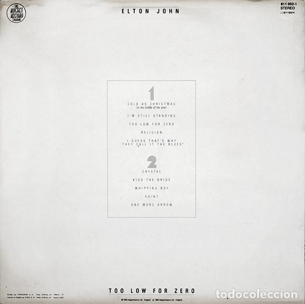 Discos de vinilo: Elton John, Too Low For Zero - LP - Foto 2