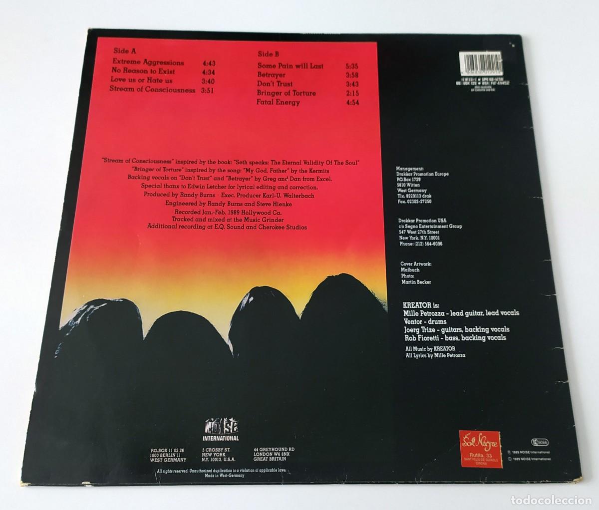 Discos de vinilo: LP KREATOR - EXTREME AGGRESSION - Foto 2