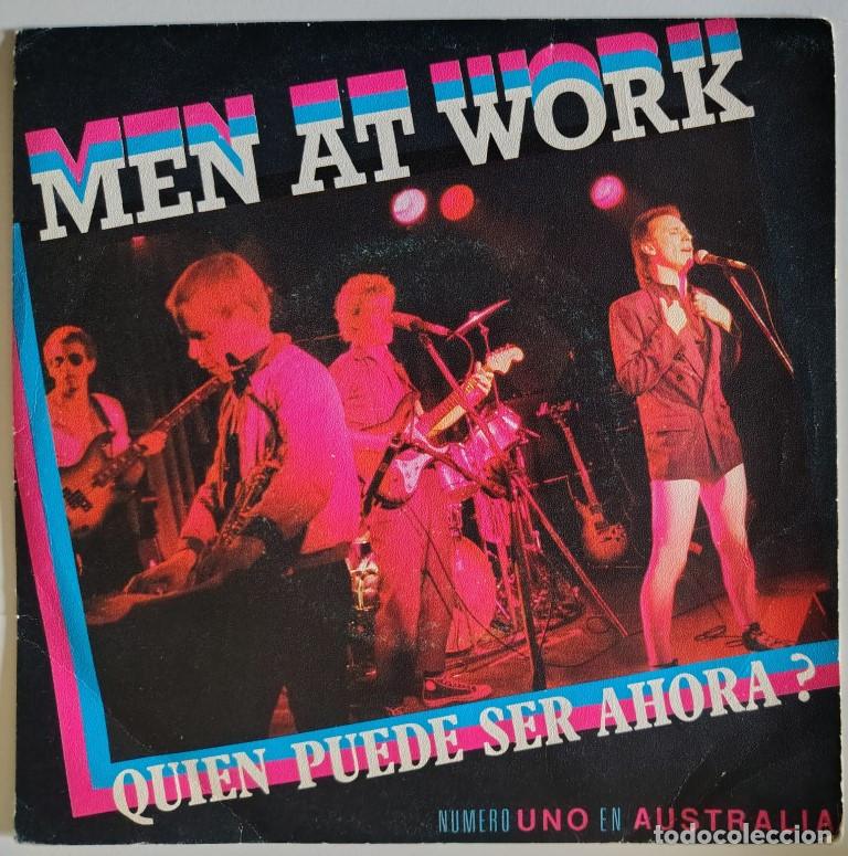 Discos de vinilo: Men at Work. Quien puede ser ahora? (Who can it be now?)/ Anyone for Tennis. CBS, Spain 1981 PROMO