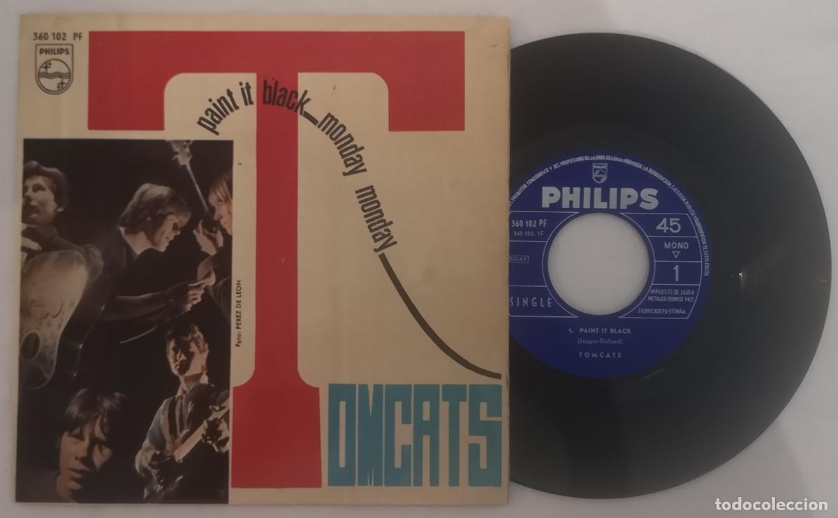 Discos de vinilo: DISCO VINILO TOMCATS PAINT IT BLACK SINGLE 1967