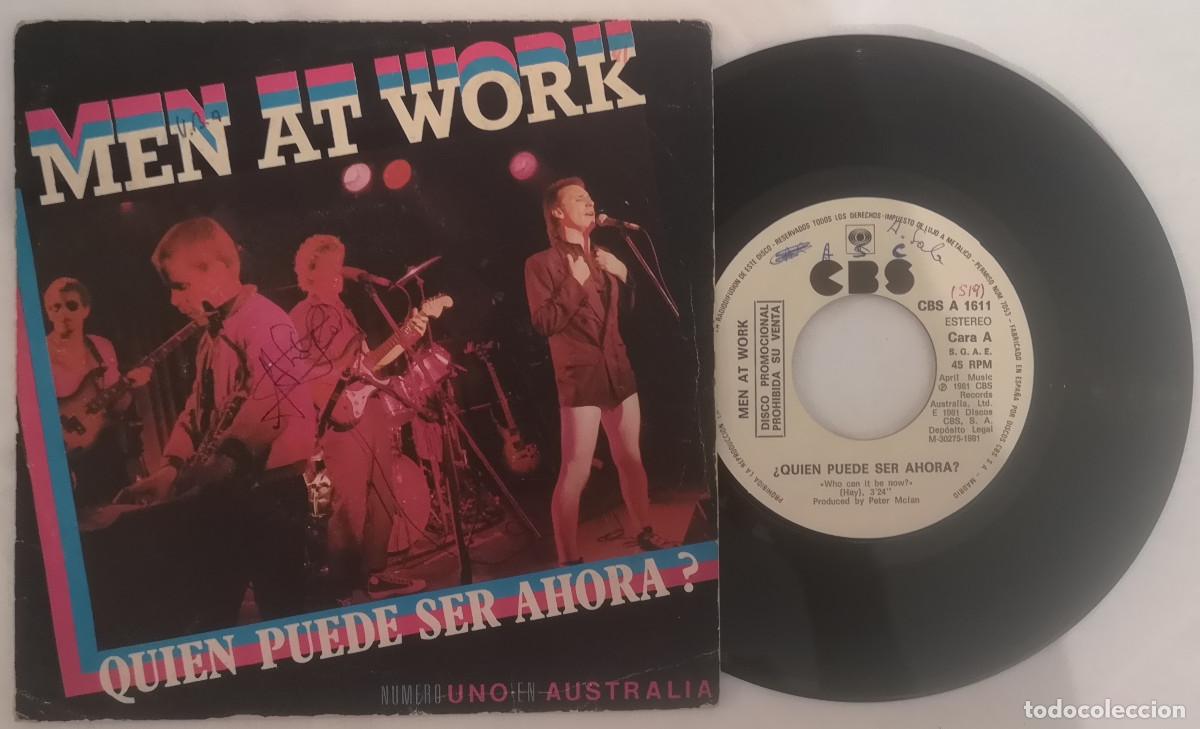 Discos de vinilo: DISCO VINILO MEN AT WORK &iquest;QUI&Eacute;N PUEDE SER AHORA? SINGLE 1981 PROMO