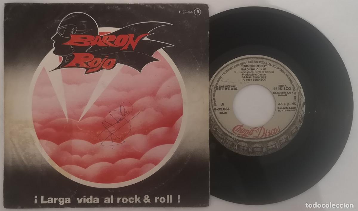 Discos de vinilo: DISCO VINILO BARON ROJO &iexcl;LARGA VIDA AL ROCK & ROLL! SINGLE 1981 PROMO