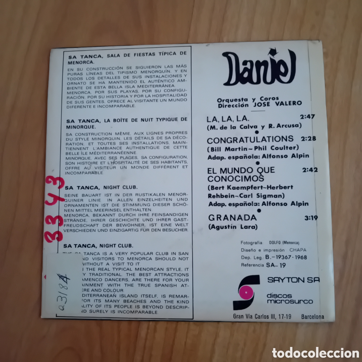 Discos de vinilo: DANIE. LA LA LA. CONGRATULATIONS - Foto 2