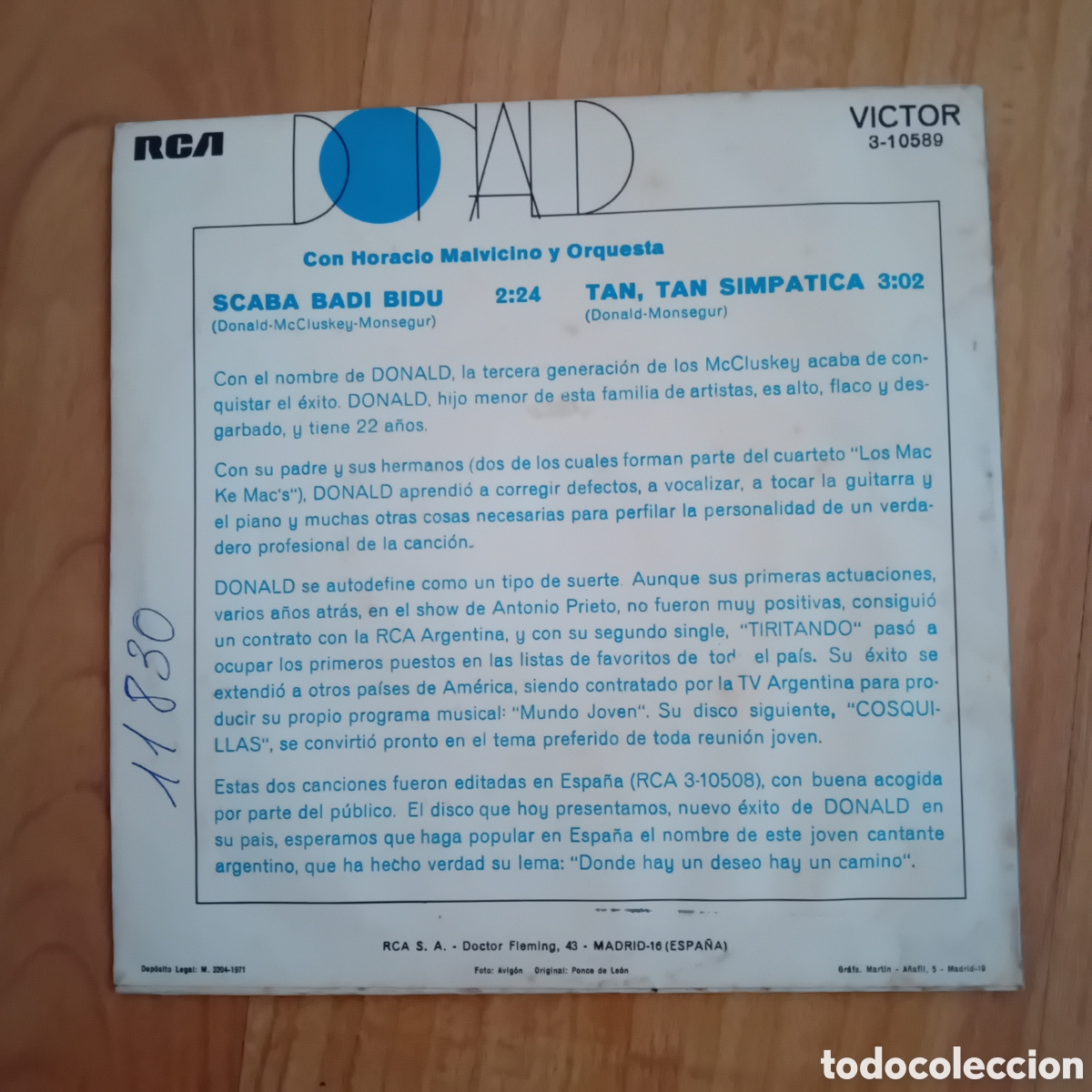 Discos de vinilo: DANIEL. SCABA BADI BIDU - Foto 2