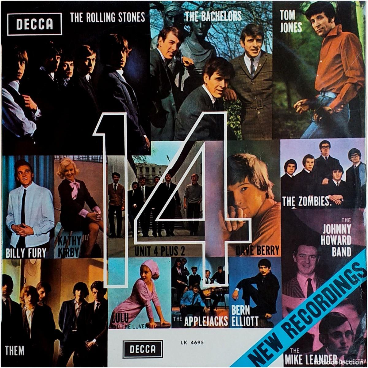 Discos de vinilo: VVAA (Stones, Fury...) - 14 New Recordings 14 Great Artists - LP Spain 1965 - DECCA LK4695 - EX/VG+