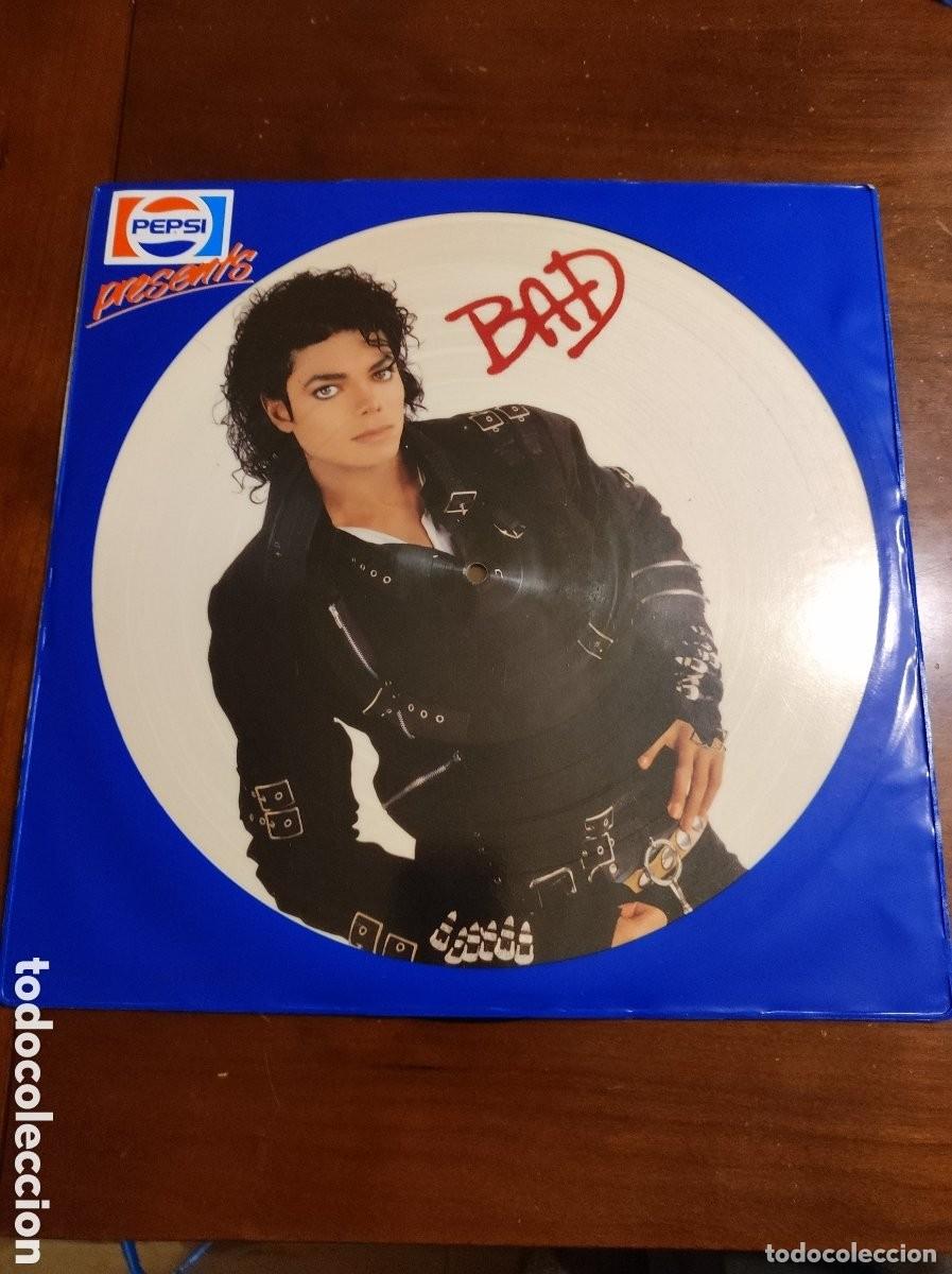 Vinyl records: Vintage 1987 Epic Pepsi presenta Michael Jackson LP picturedisc BAD promo pepsi - raro