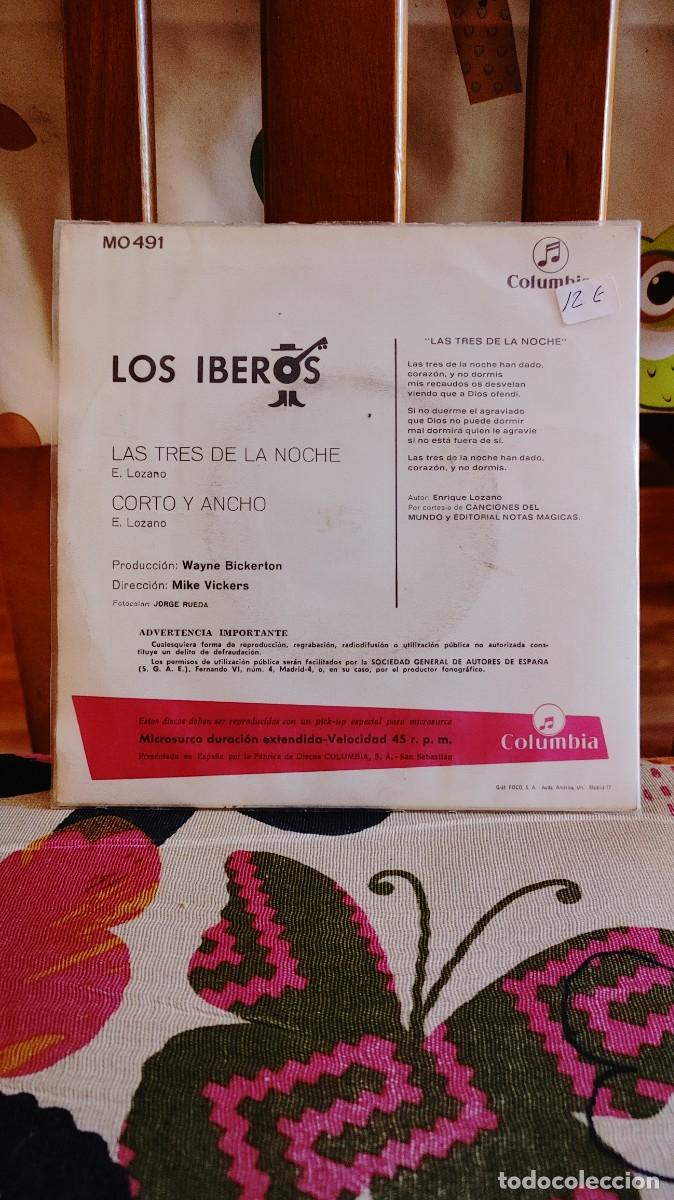 Discos de vinilo: LOS IBEROS-SINGLE LAS TRES DE LA NOCHE - Foto 2