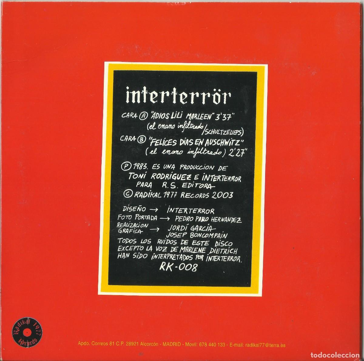 Discos de vinilo: INTERTERROR 2003 Single reediccion en blanco - Foto 2