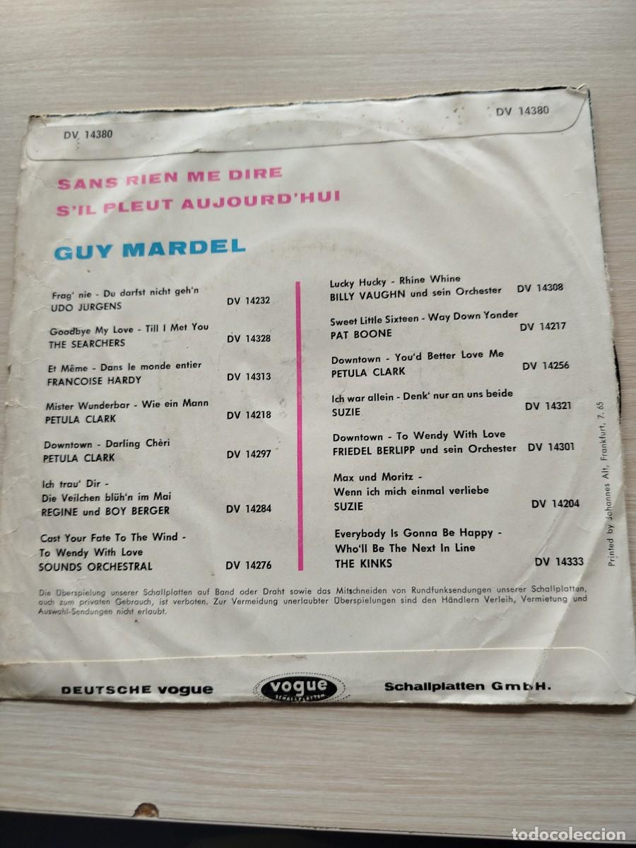 Discos de vinilo: Guy Mardel. Sand rien me dire - Foto 2