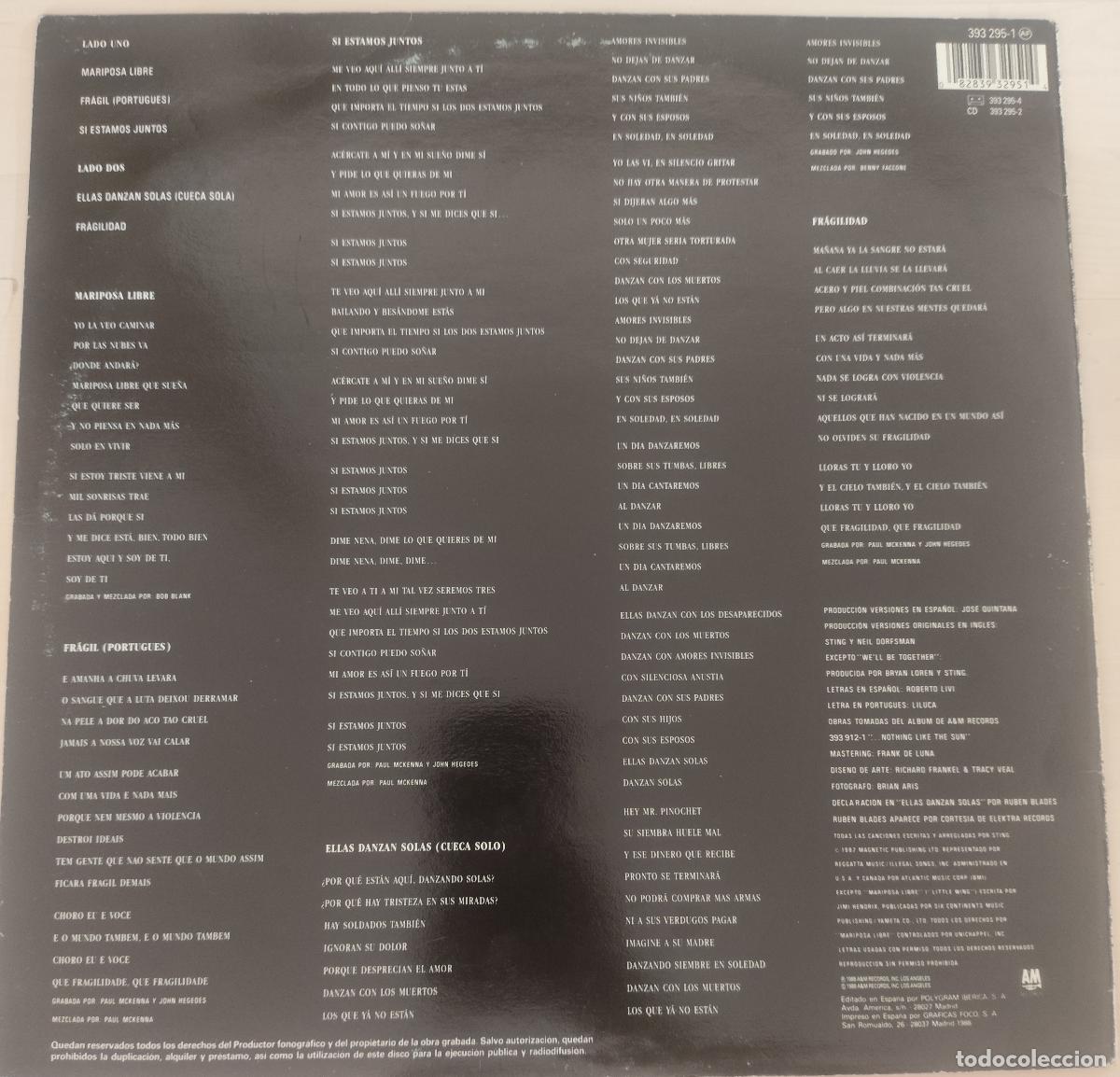 Discos de vinilo: Sting-Nada Como el Sol-1988 - Foto 2