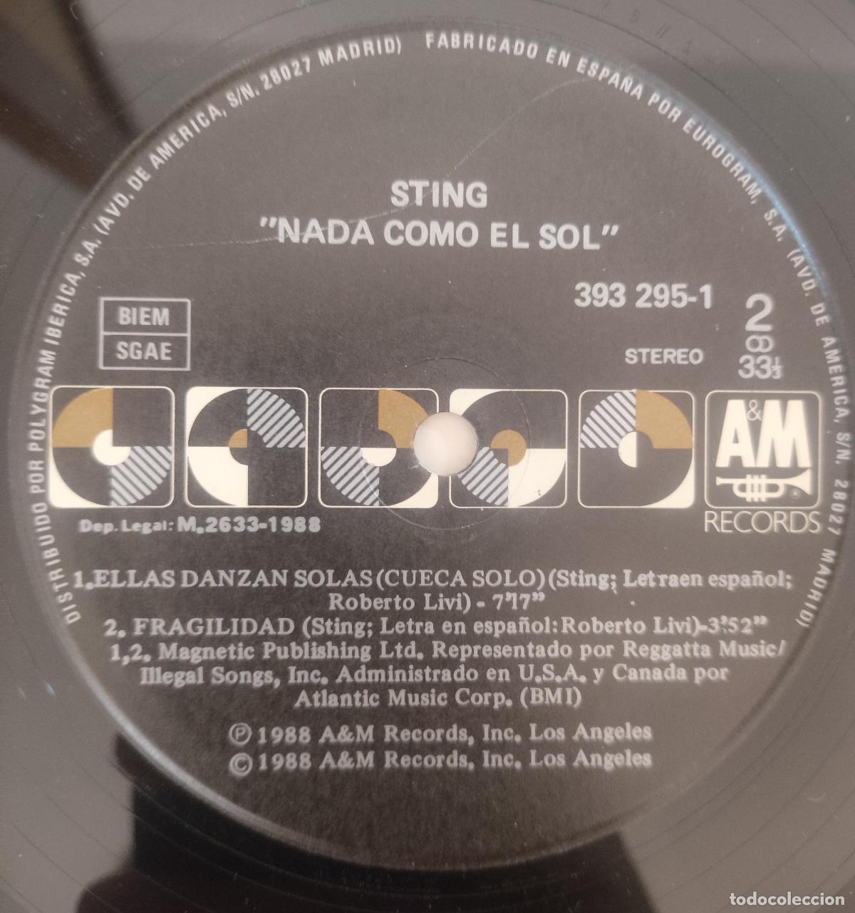 Discos de vinilo: Sting-Nada Como el Sol-1988 - Foto 4