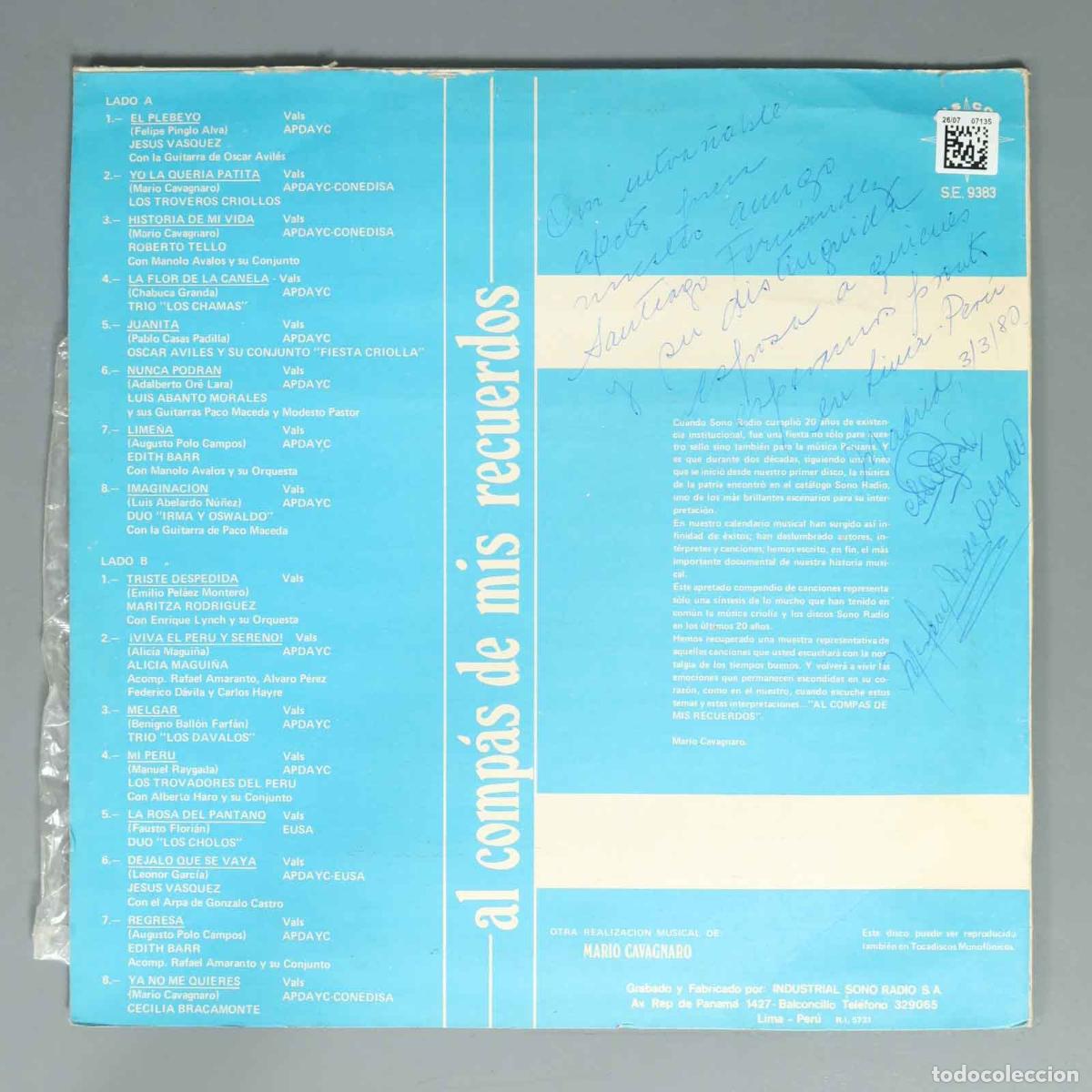 Discos de vinilo: LP. Al Comp&aacute;s De Mis Recuerdos - Various Artists - Foto 2