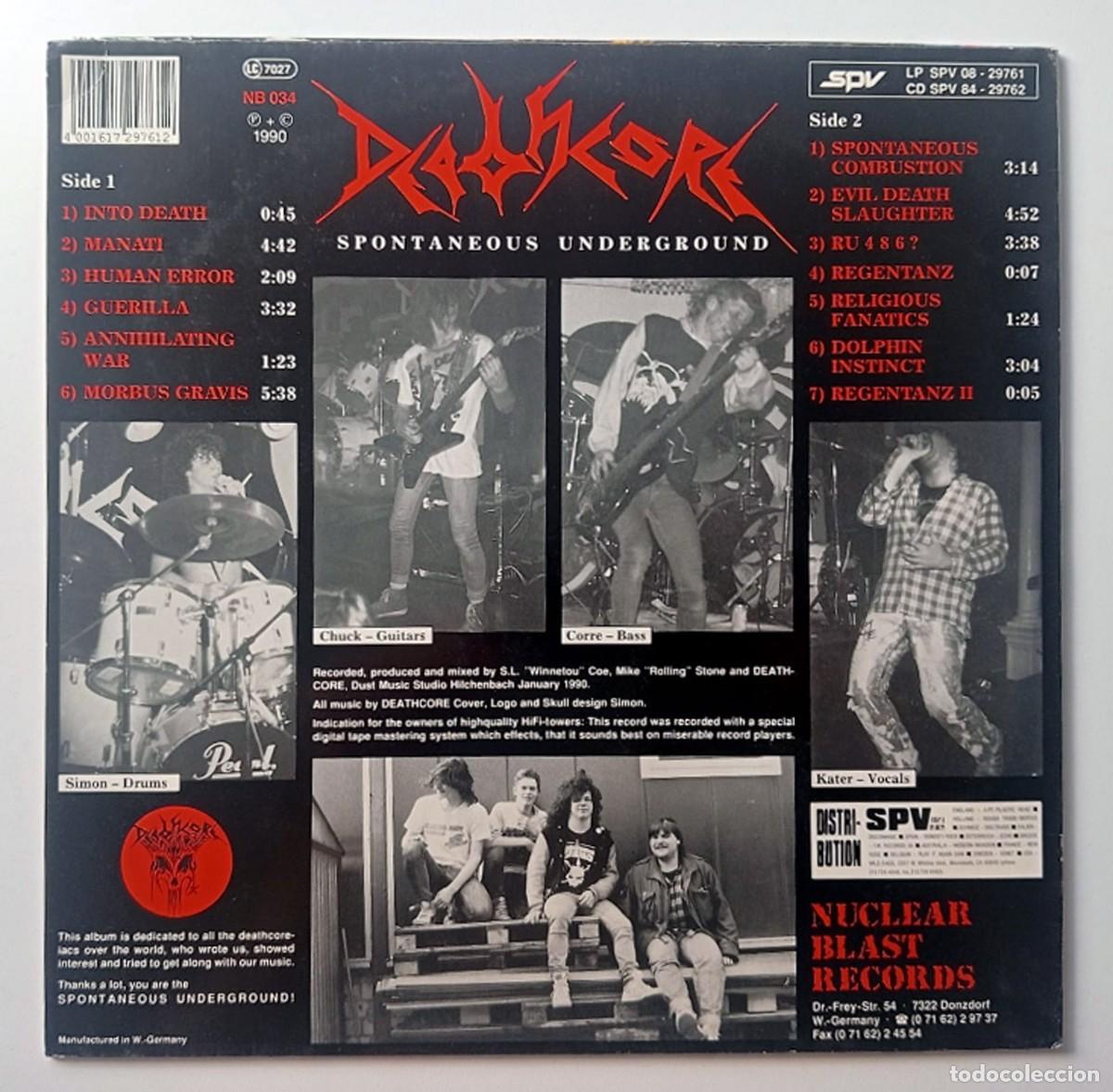 Discos de vinilo: LP DEATHCORE - SPONTANEOUS UNDERGROUND - Foto 2