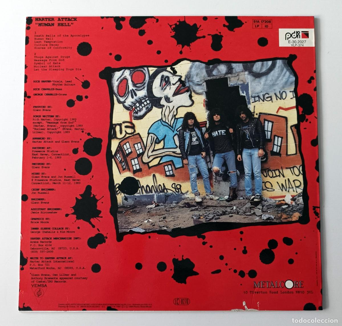 Discos de vinilo: LP HARTER ATTACK - HUMAN HELL - Foto 2