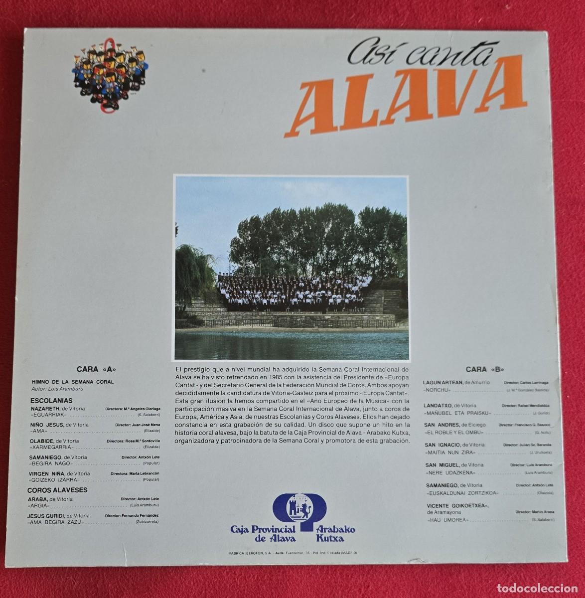 Discos de vinilo: LP VINILO - ASI CANTA ALAVA - Foto 4