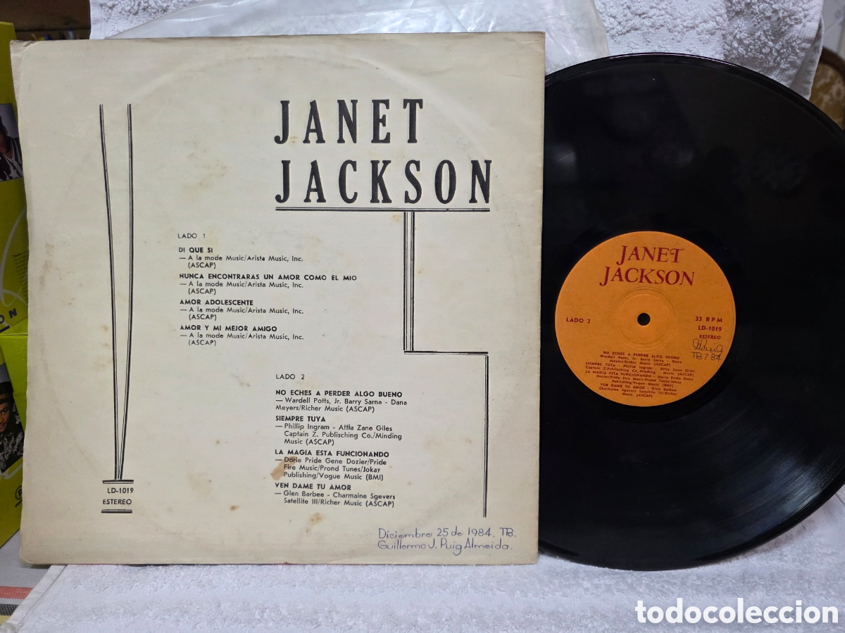 Discos de vinilo: Janet Jackson&nbsp;&lrm;&ndash;&nbsp;Janet Jackson AREITO CUBA 1982 - Foto 2