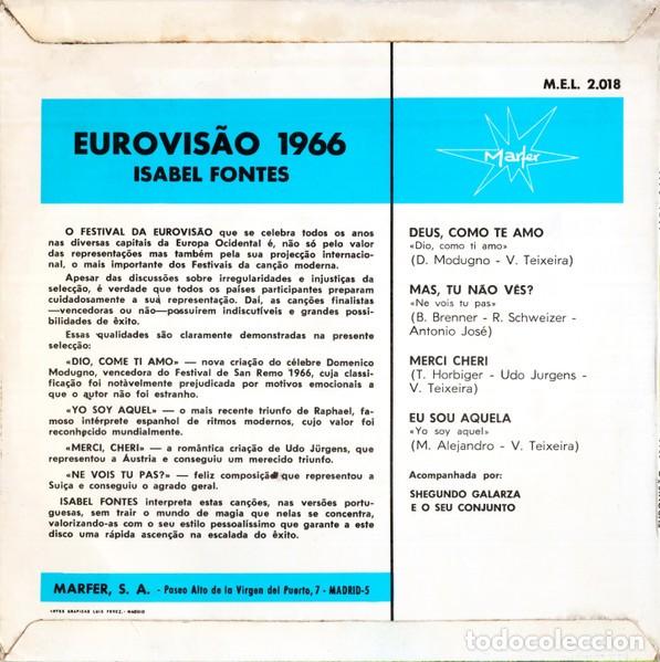 Discos de vinilo: Isabel Fontes &ndash; Eurovision 1966 - Foto 2