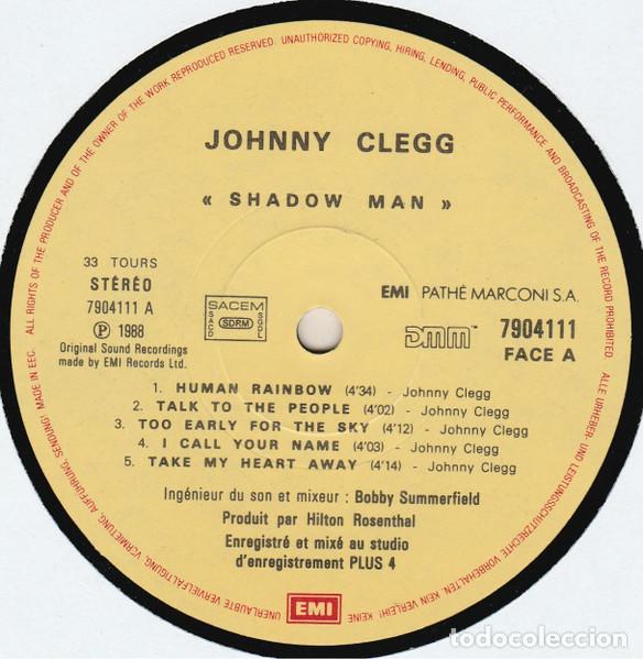 Discos de vinilo: Johnny Clegg & Savuka, Shadow Man - LP - Foto 3