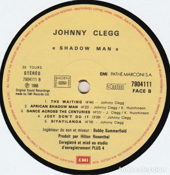 Discos de vinilo: Johnny Clegg & Savuka, Shadow Man - LP - Foto 4