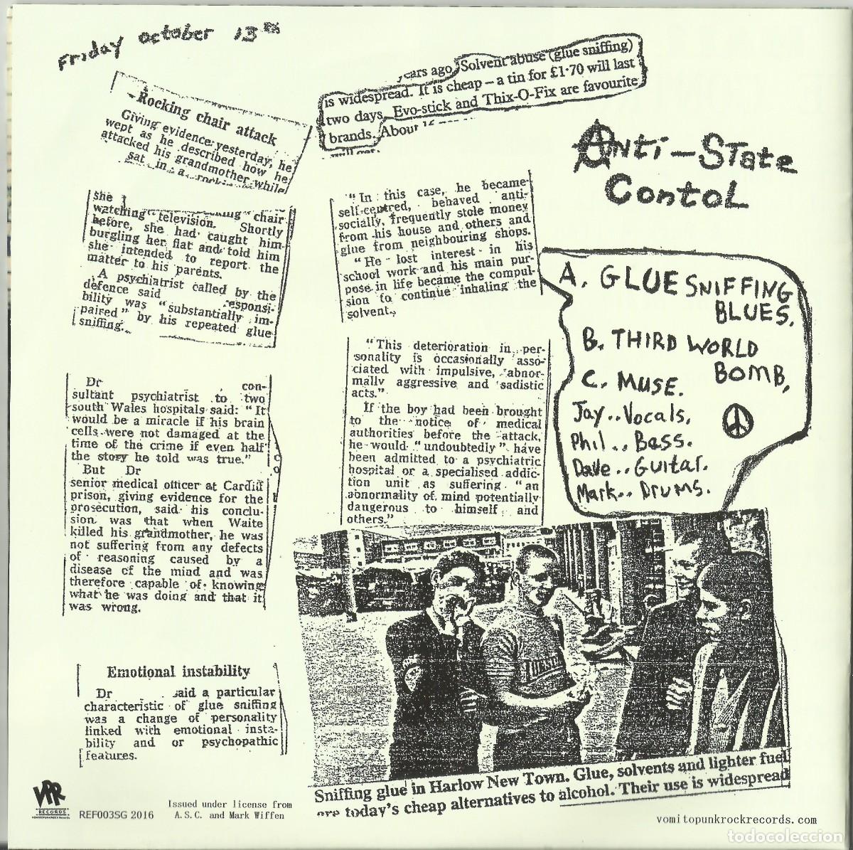 Discos de vinilo: ANTI-STATE CONTROL 2016 REEDICION SINGLE - Foto 2
