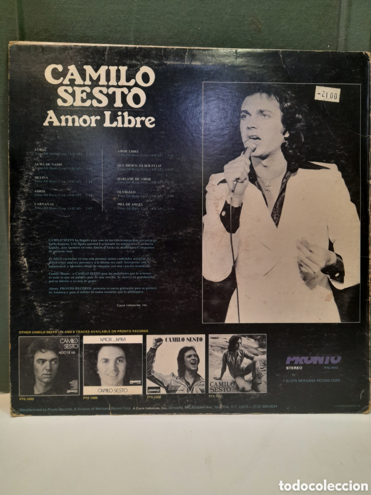 Discos de vinilo: LP Camilo Sesto. Amor Libre - Foto 3
