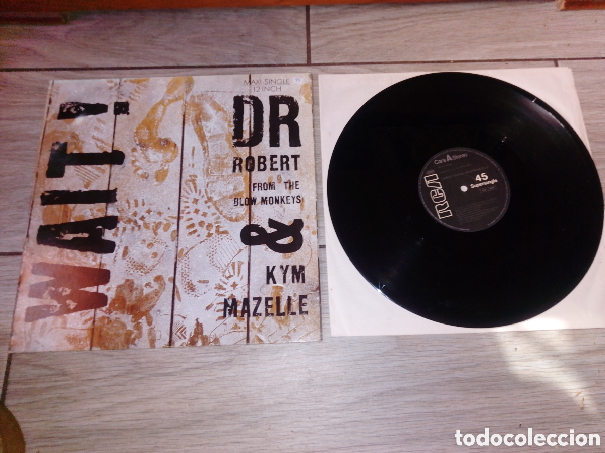 Discos de vinilo: DR ROBERT & KYM MAZELLE - WAIT - MAXI - SPAIN - RCA - PLS 19 - L -