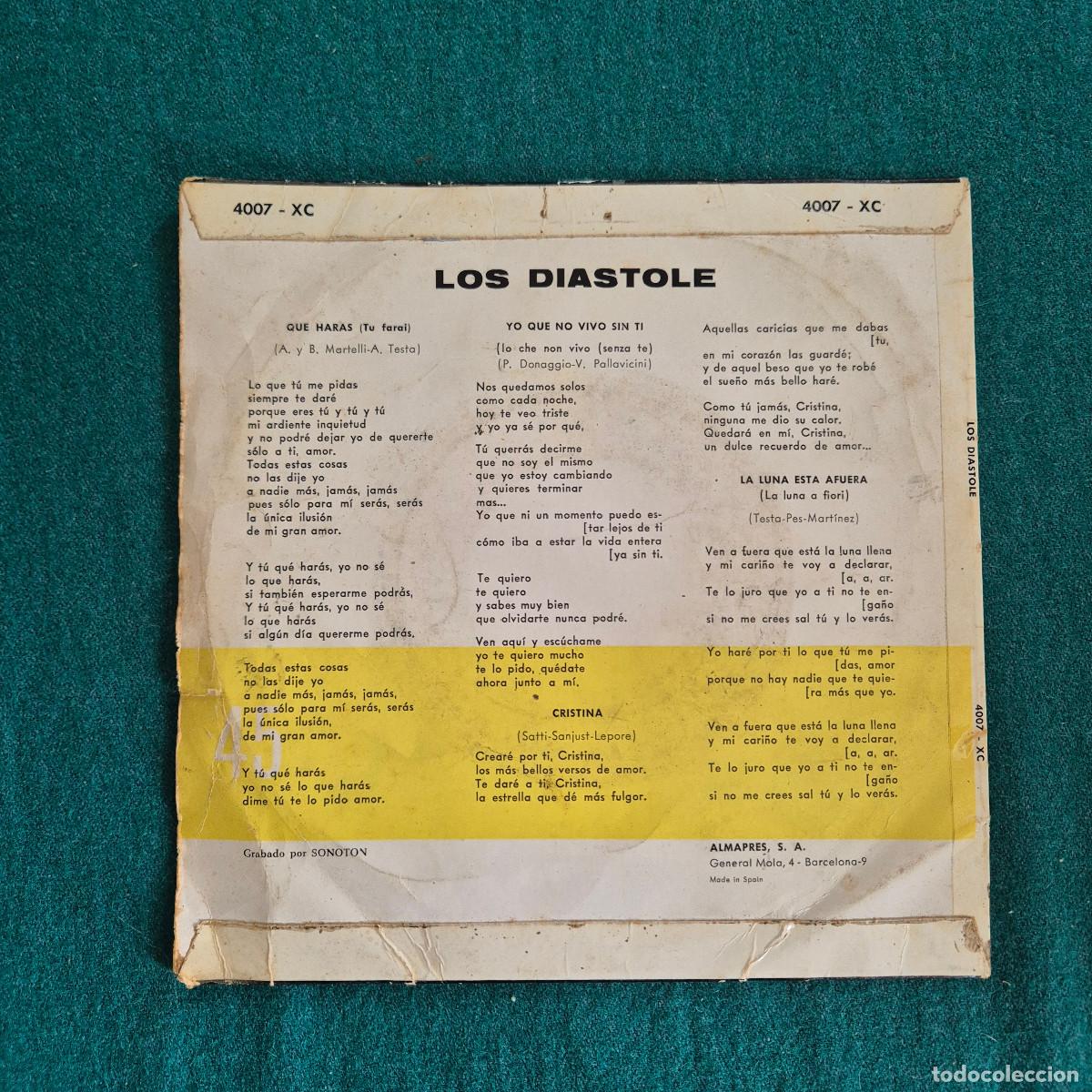 Discos de vinilo: Los Di&aacute;stole &ndash; Que Haras - Foto 2
