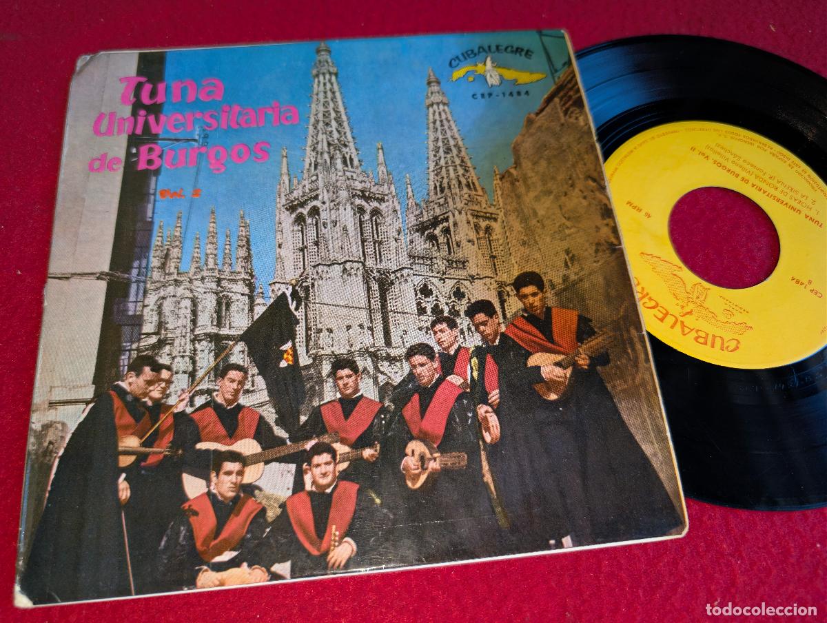 Discos de vinilo: TUNA UNIVERSITARIA BURGOS Vol.II 2 Las cintas de mi capa/Carrascosa +2 EP 7'' 1962 Cubalegre SPAIN