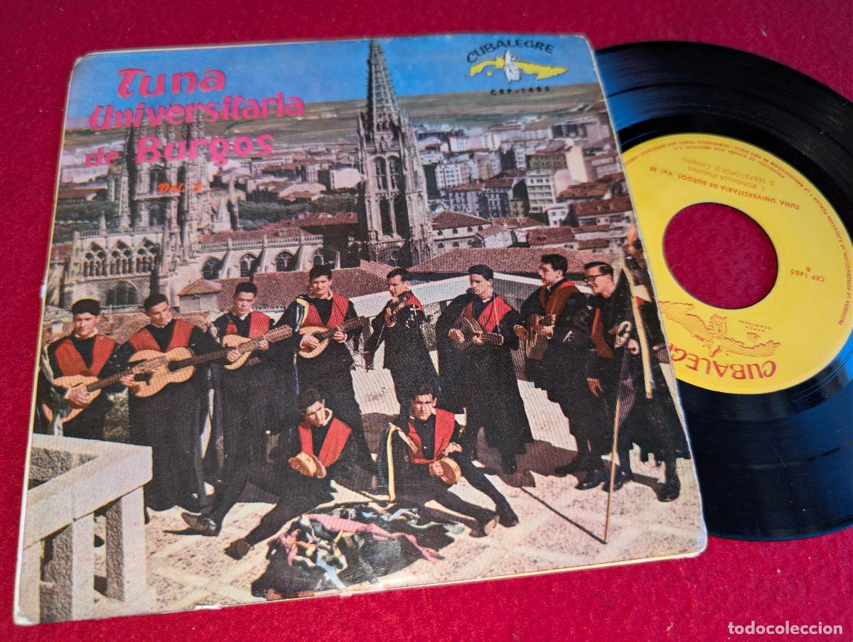Discos de vinilo: TUNA UNIVERSITARIA BURGOS Vol.III 3 Jota de la uva/Estudiantina +2 EP 7'' 1962 Cubalegre SPAIN