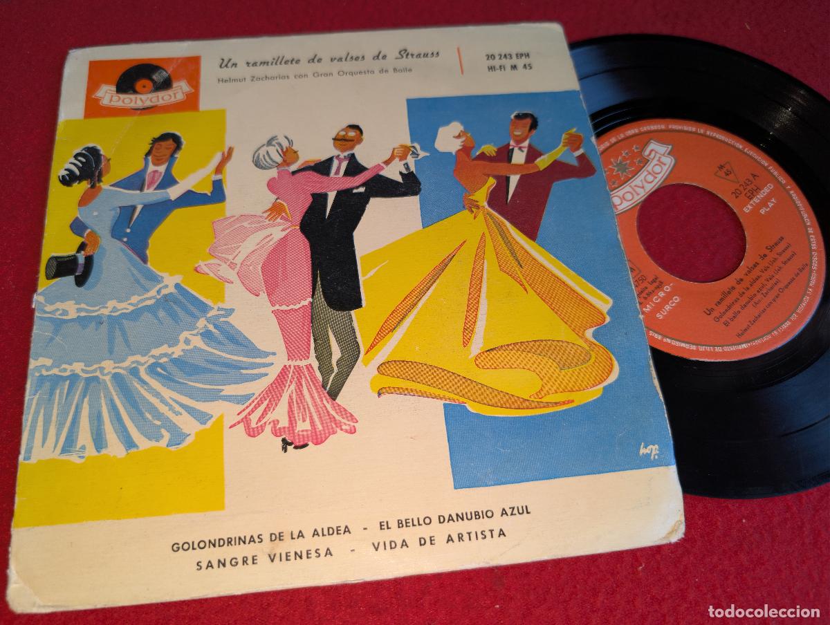 Discos de vinilo: HELMUT ZACHARIAS ORQ. Un ramillete valses Strauss EP 7'' 1958 Polydor ESPA&Ntilde;A SPAIN