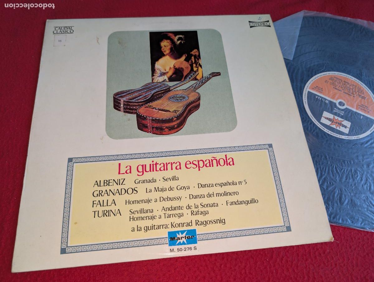 Discos de vinilo: KONRAD RAGOSSNIG guitarra ALBENIZ+GRANADOS+FALLA+TURINA LP 1976 Marfer GUITAR SPAIN
