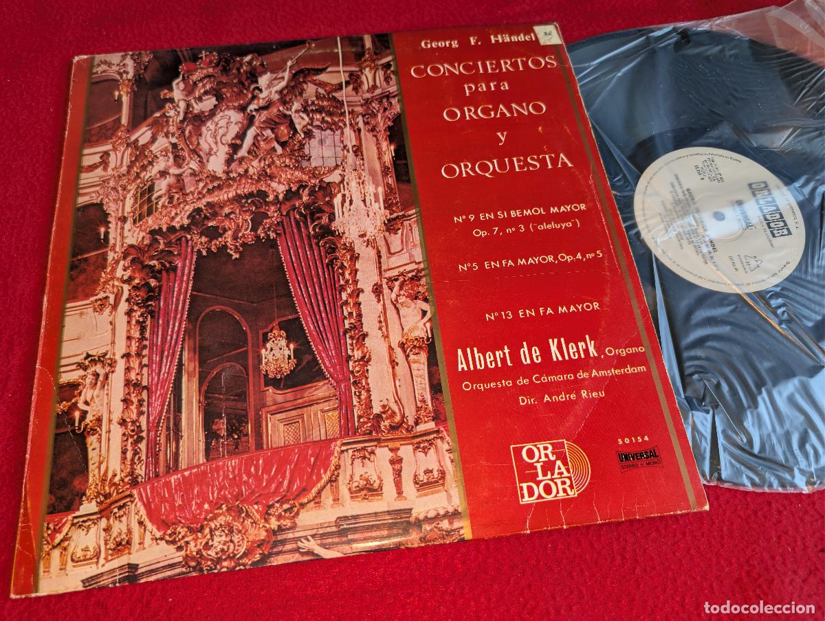 Discos de vinilo: ORQ.AMSTERDAM dir Rieu HANDEL conciertos organo orq. 9+5+13 LP 1968 Orlador ESPA&Ntilde;A SPAIN