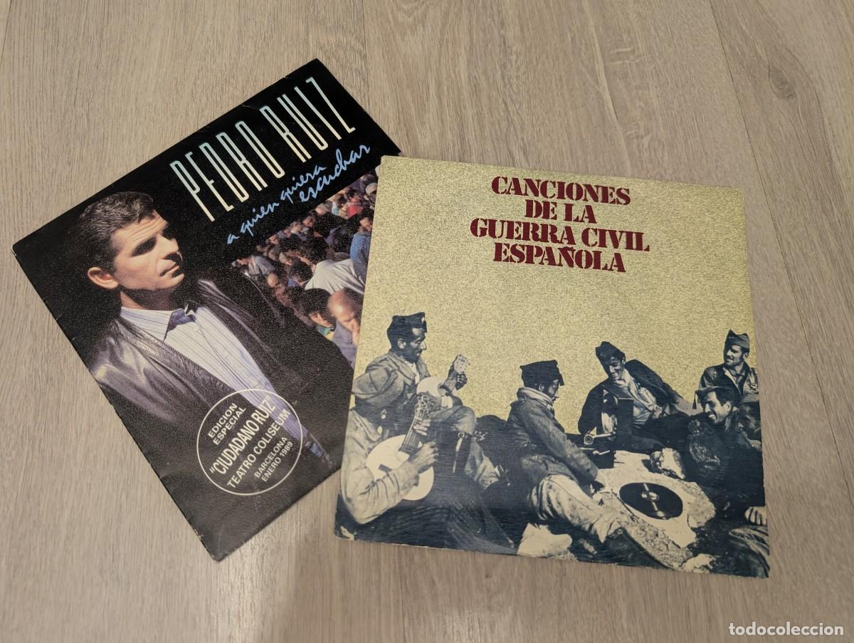 Discos de vinilo: LOTE DE 2 SINGLES DE - CANCIONES DE LA GUERRA CIVIL ESPA&Ntilde;OLA + PEDRO RUIZ - A QUIEN QUIER ESCUCHAR .