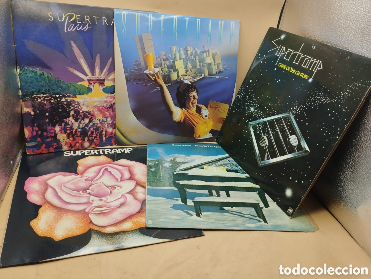 Vinyl records: Supertram Paris, Breakfast in America, Crime of the Century, Indelibly Stamped, Even in the Quietest