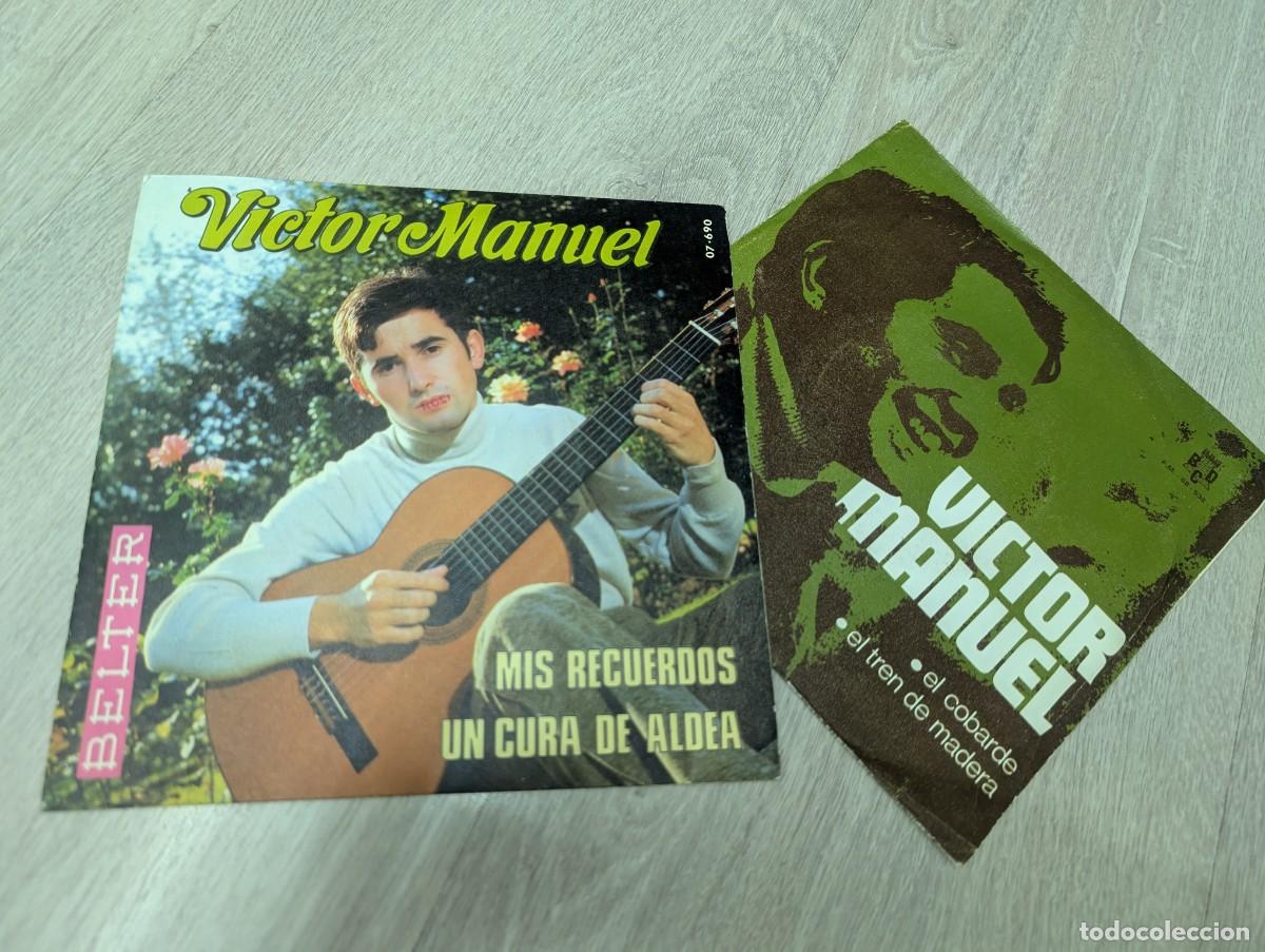 Discos de vinilo: VICTOR MANUEL - LOTE DE 2 SINGLES - EL COBARDE + 1 ..PROMOCIONAL Y MIS RECUERDOS + 1 - BELTER