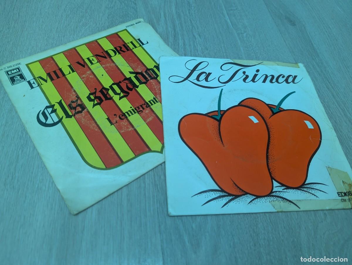 Discos de vinilo: LOTE DE 2 SINGLES DE GRUPOS ESPA&Ntilde;OLES Y CANCIO CATALA - LA TRINCA + EMILI VENDRELL - EDIGSA Y EMI