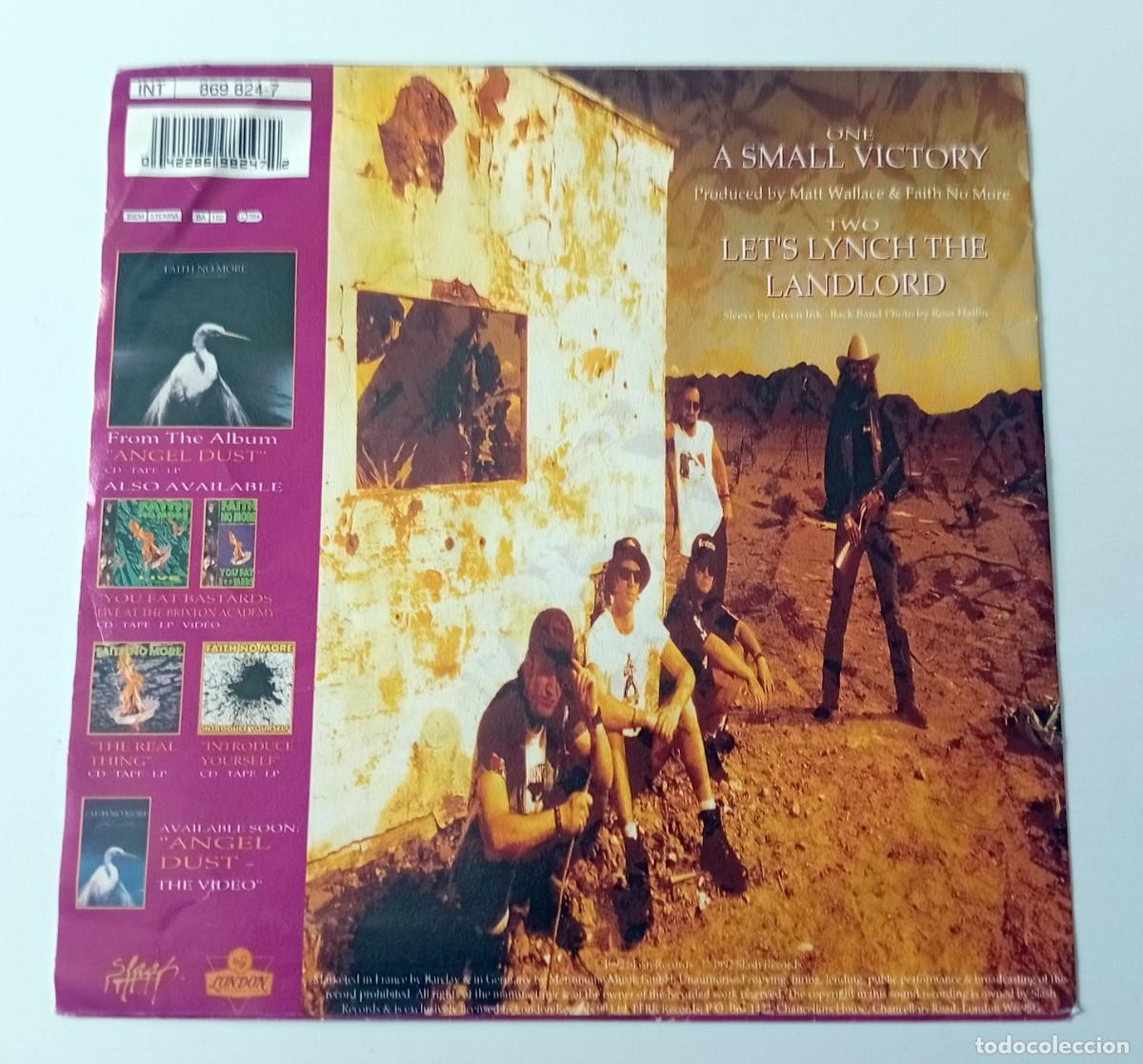 Discos de vinilo: SINGLE FAITH NO MORE - A SMALL VICTORY - Foto 2
