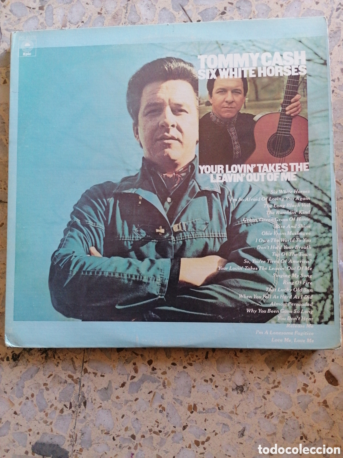 Vinyl records: 2 LP TOMMY CASH SIX WHITE HORSES LEAVIN OUT OF ME 1975 USA PORTADA DOBLE