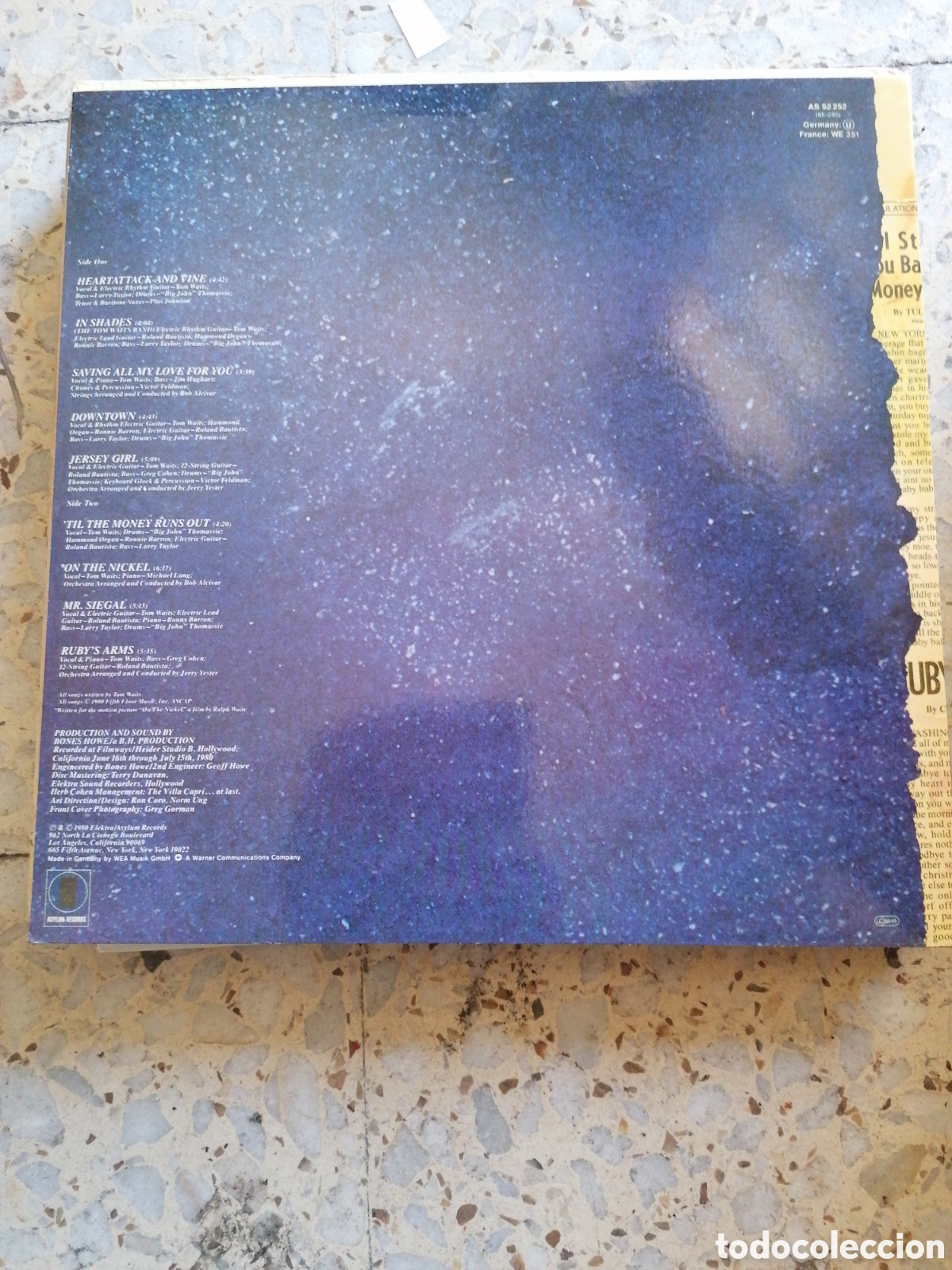 Discos de vinilo: LP TOM WAITS HEARTATTACK AND VINE ASYLUM - Foto 2