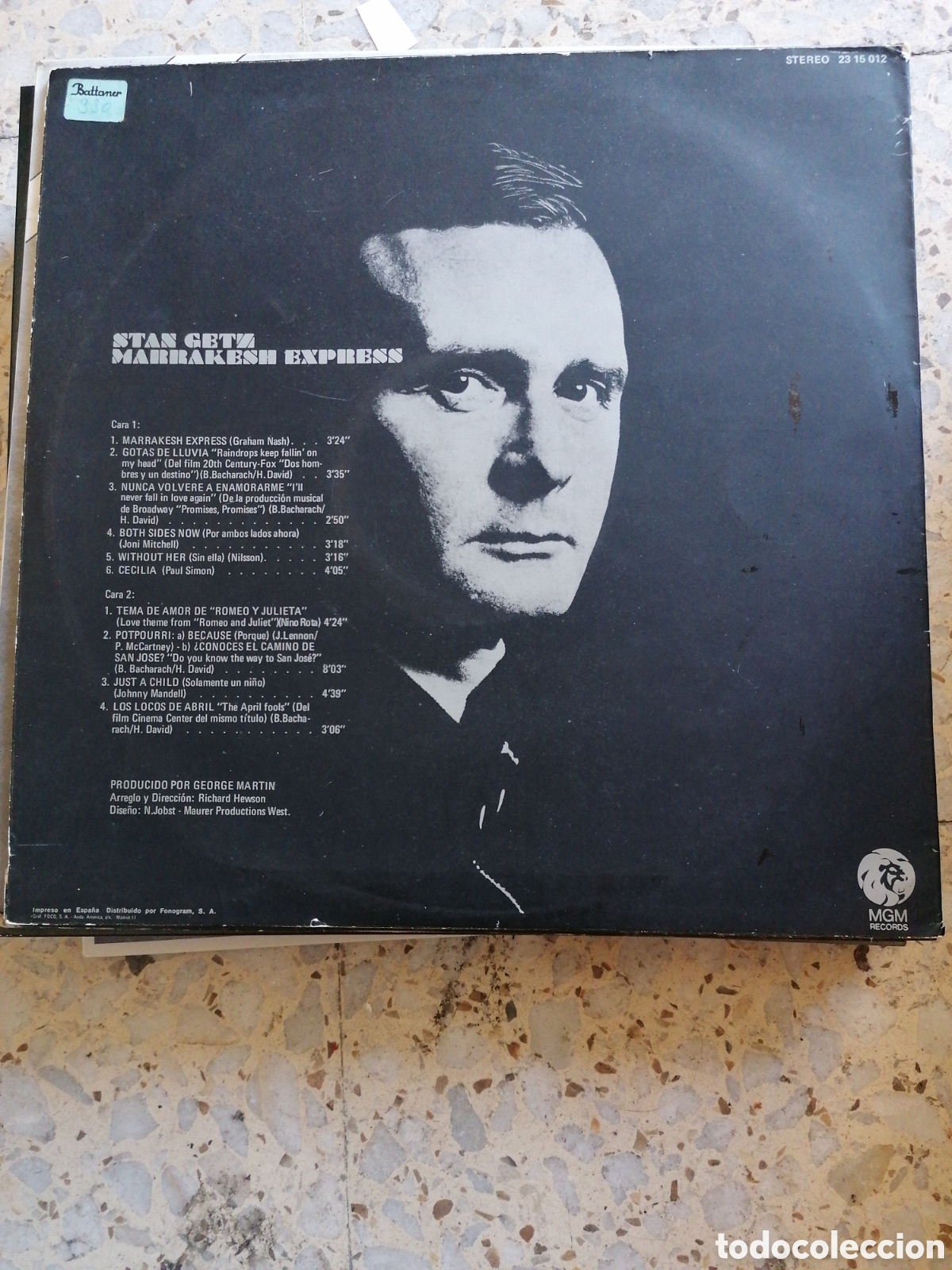 Discos de vinilo: LP STAN GETZ MARRAKESH EXPRESS 1971 ESPA&Ntilde;A - Foto 2