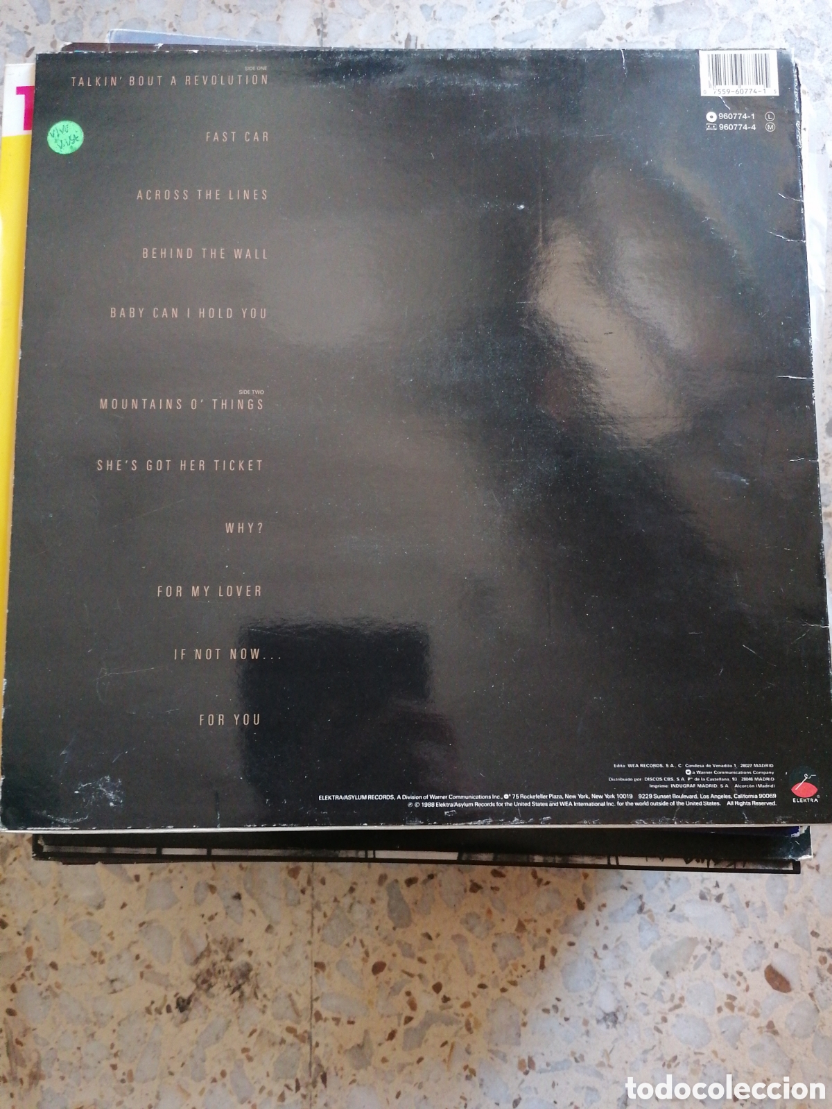 Discos de vinilo: LP TRACY CHAPMAN 1988 ESPA&Ntilde;A 2 INSERT - Foto 2