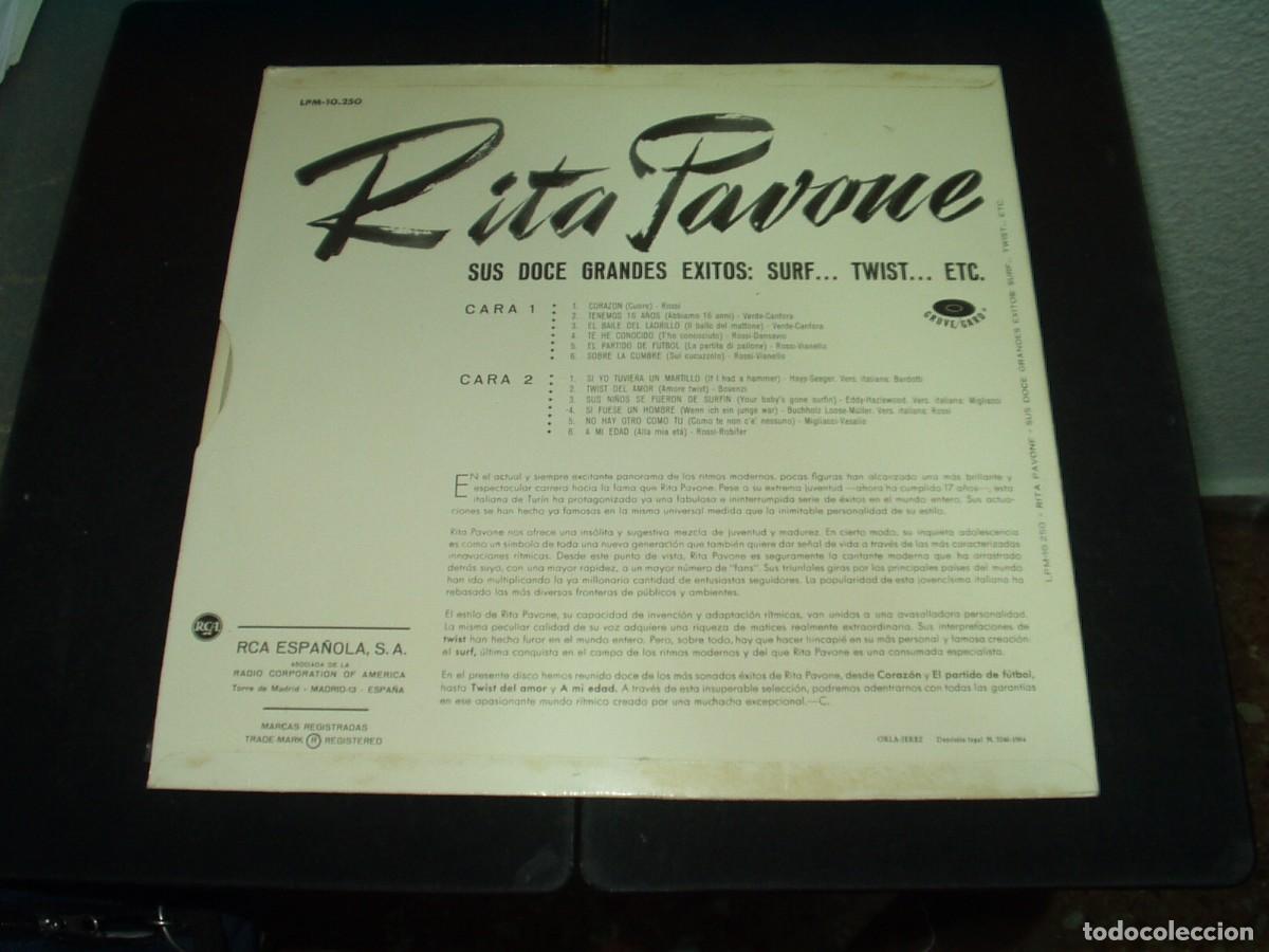 Discos de vinilo: RITA PAVONE LP SURF, TWIST ETC.. - Foto 2