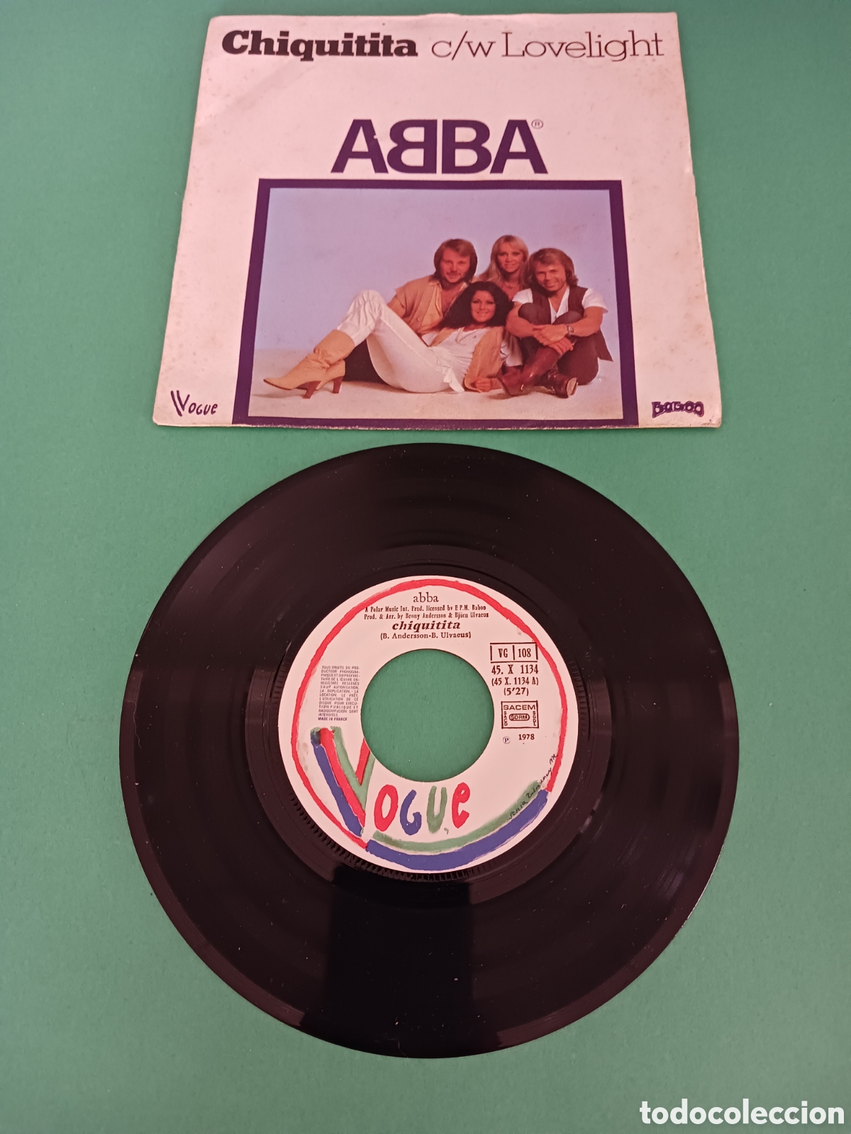 Discos de vinilo: ABBA, CHIQUITITA. Single - Foto 3