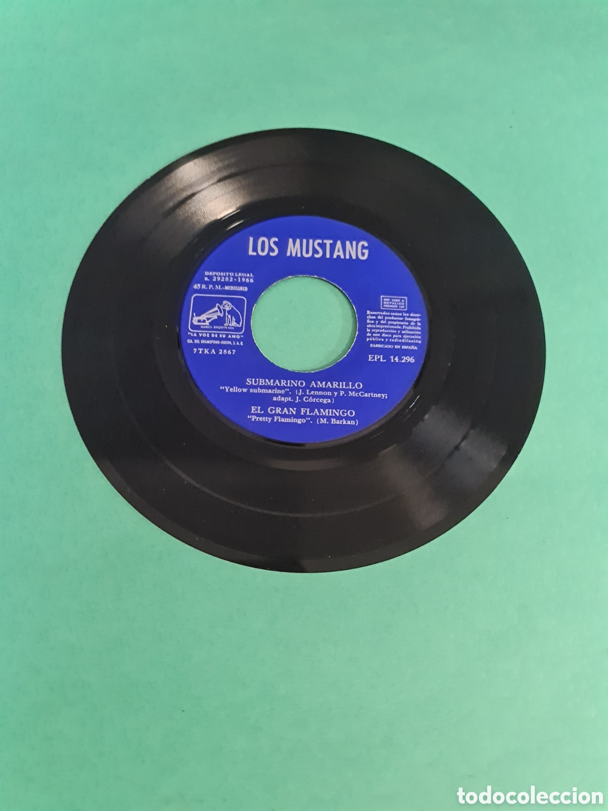 Discos de vinilo: Single LOS MUSTANG. El submarino Amarillo - Foto 3