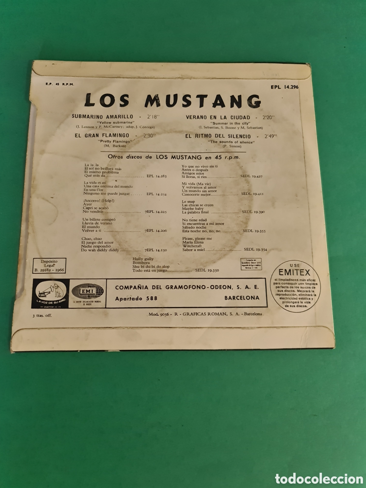 Discos de vinilo: Single LOS MUSTANG. El submarino Amarillo - Foto 4