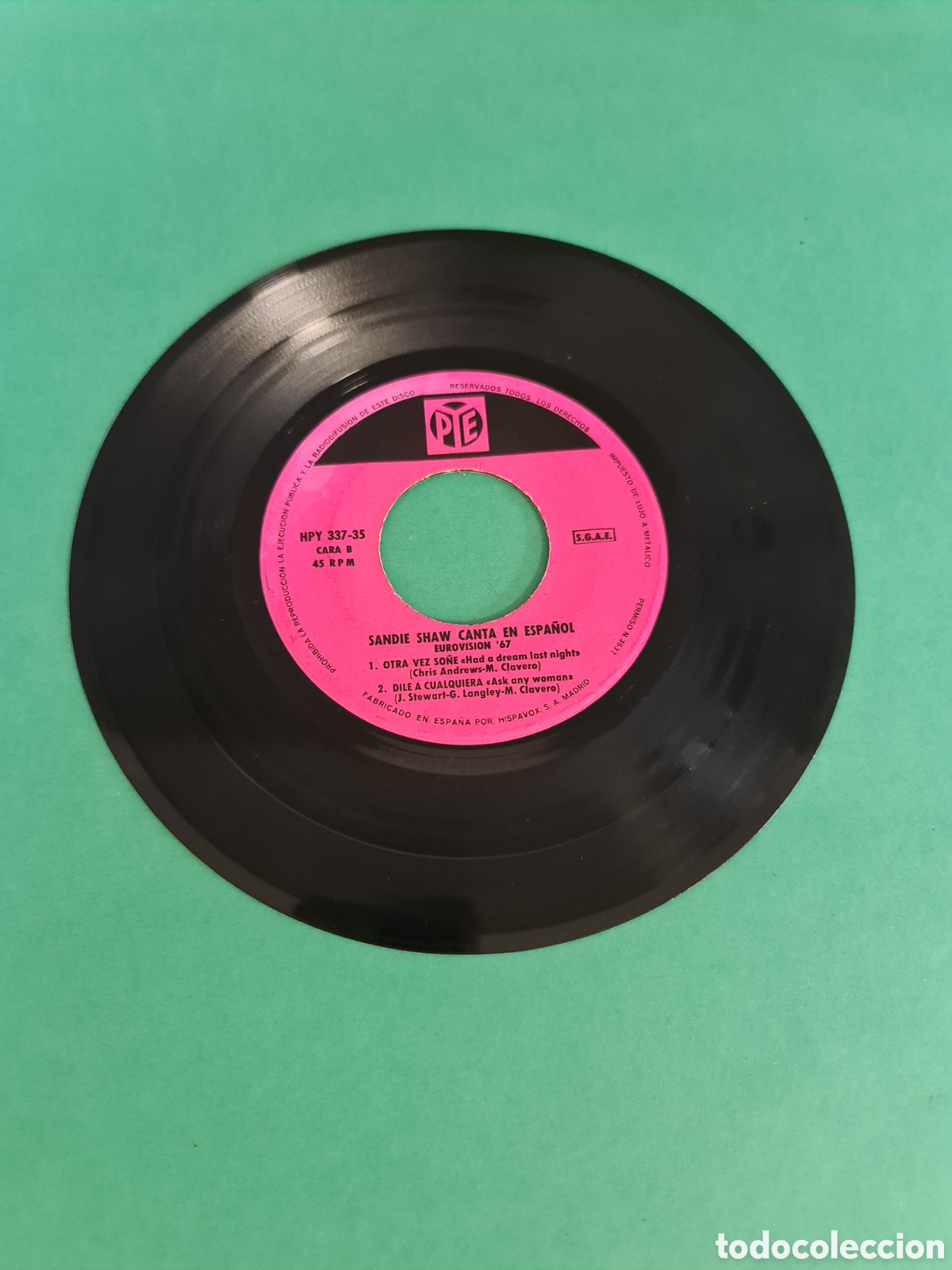 Discos de vinilo: Single Sandie Shaw. Canta en Espa&ntilde;ol. - Foto 2